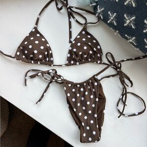 Princess Polly Brown Polka Dot Bikini